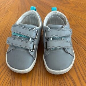 Kids Gray Sneakers with Velcro Straps